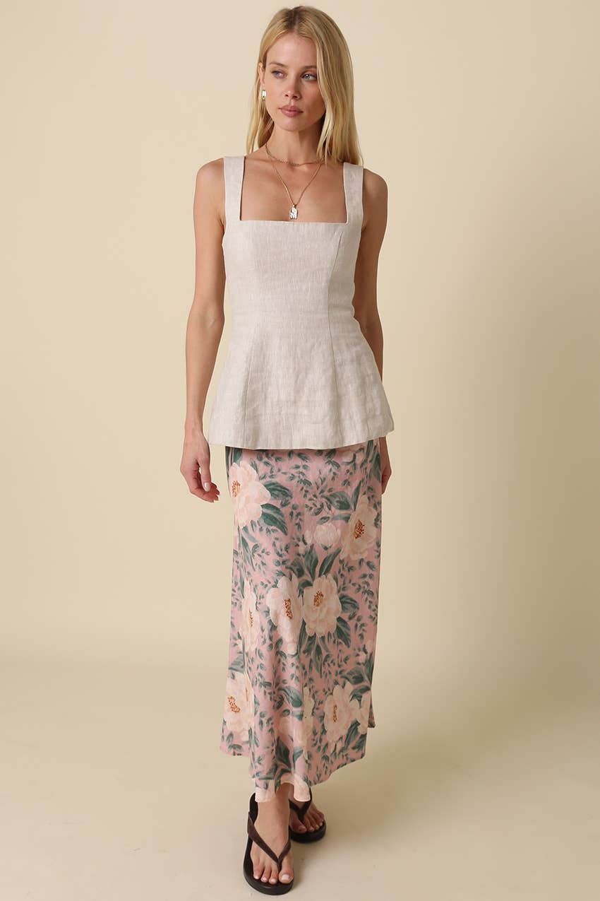 sara floral maxi skirt