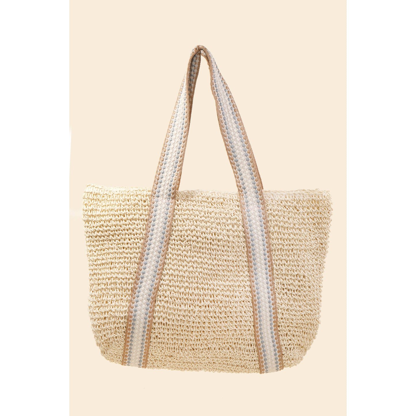 ivory knit tote bag