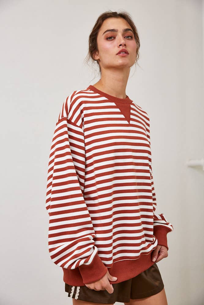 clara striped pullover