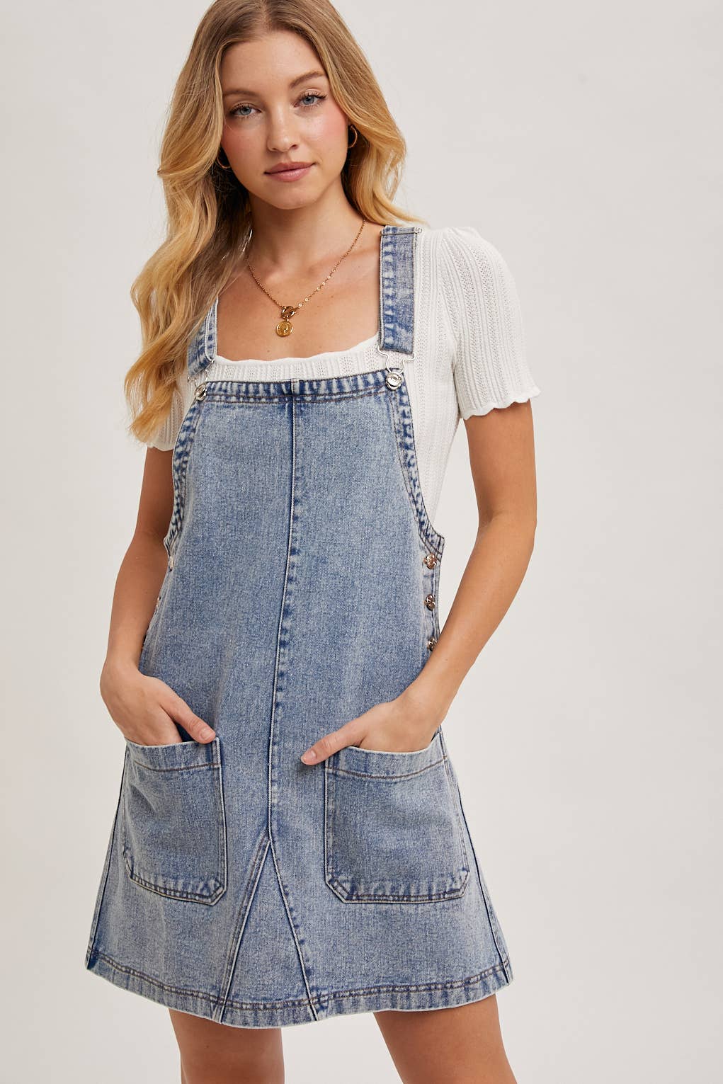 denim overall dress