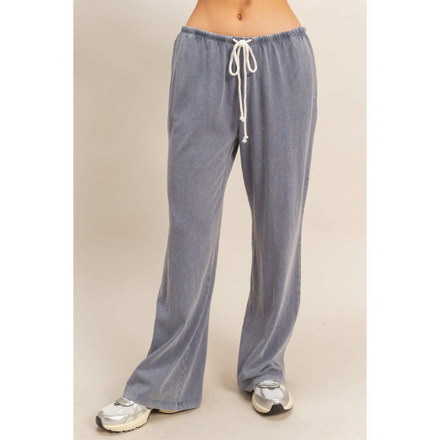 blue mineral washed relaxed pants