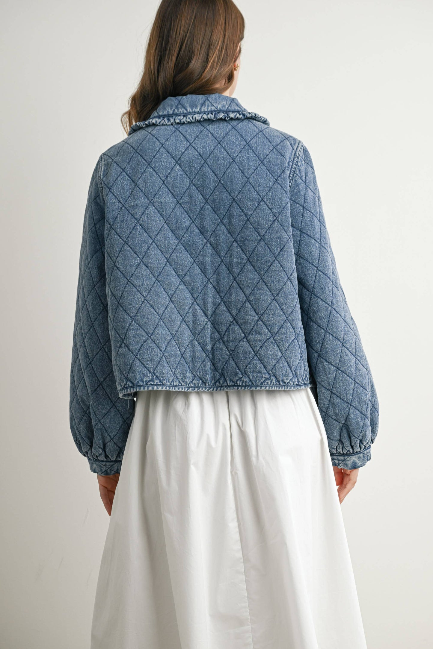 quilted tie-front jacket