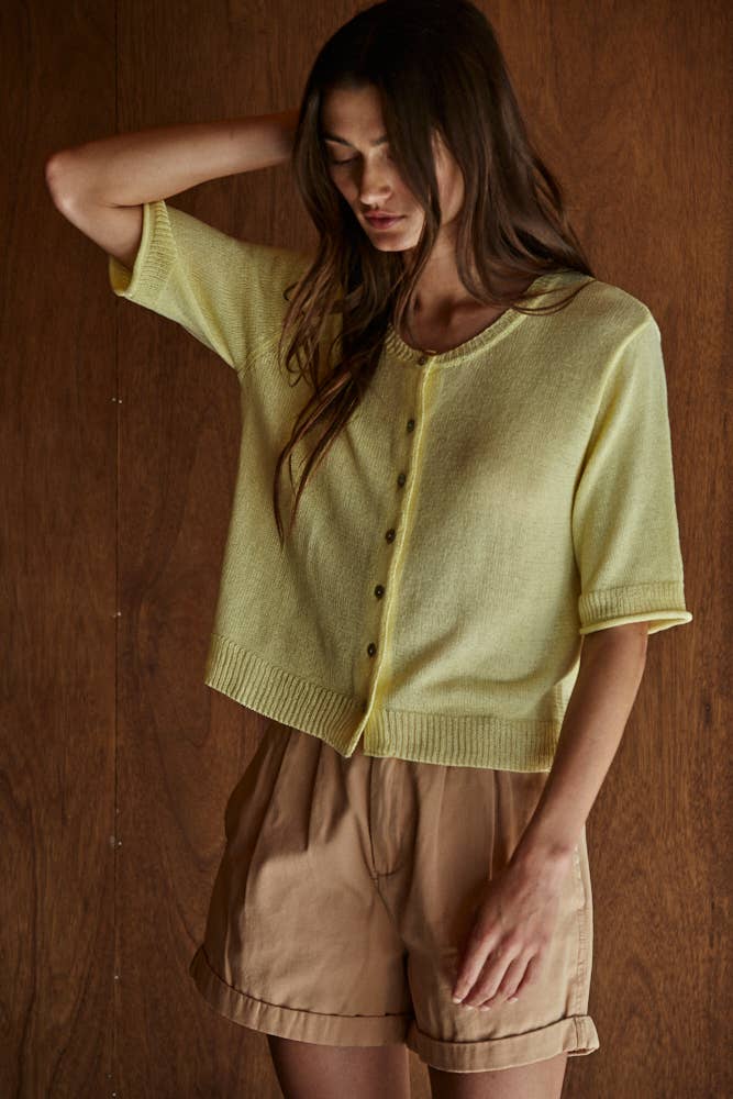 lemon cardigan top