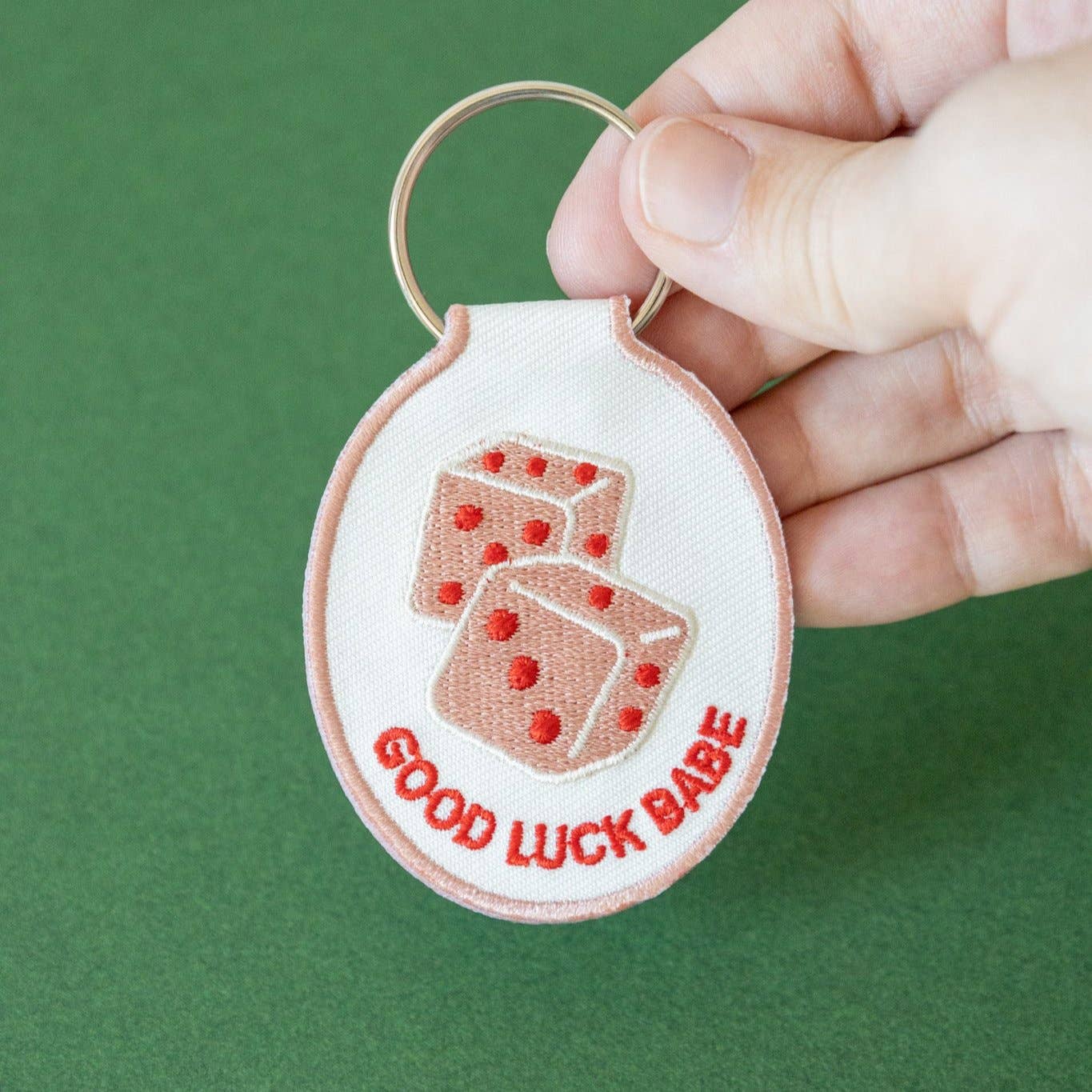 Dice Embroidered Keychain