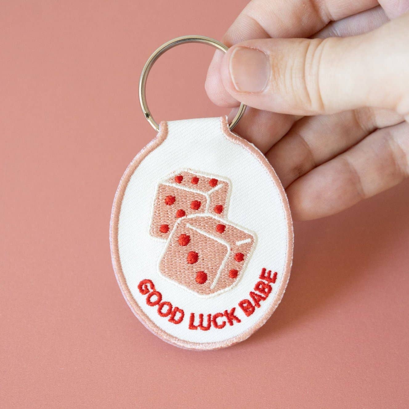 Dice Embroidered Keychain