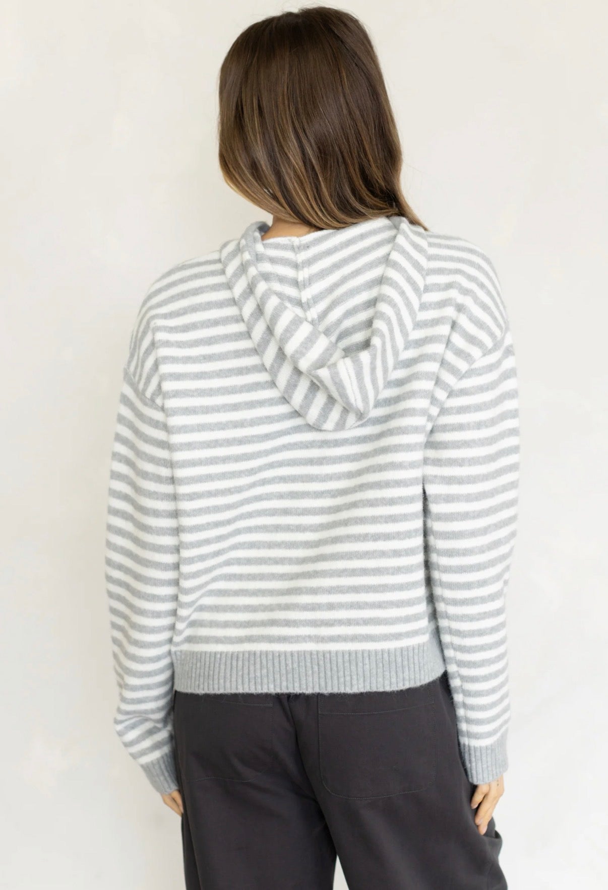 stone zip cardigan