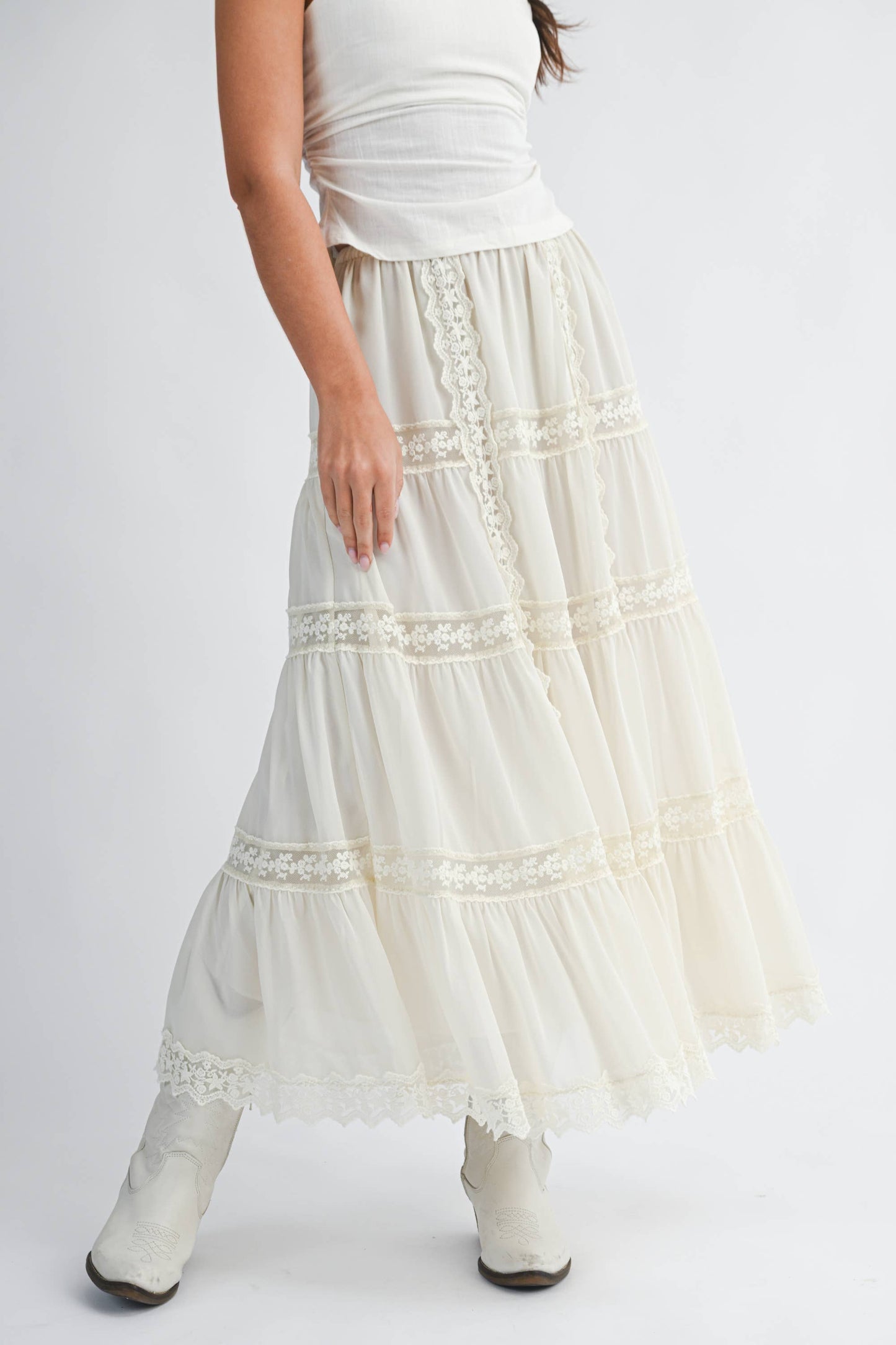 buttercream maxi skirt