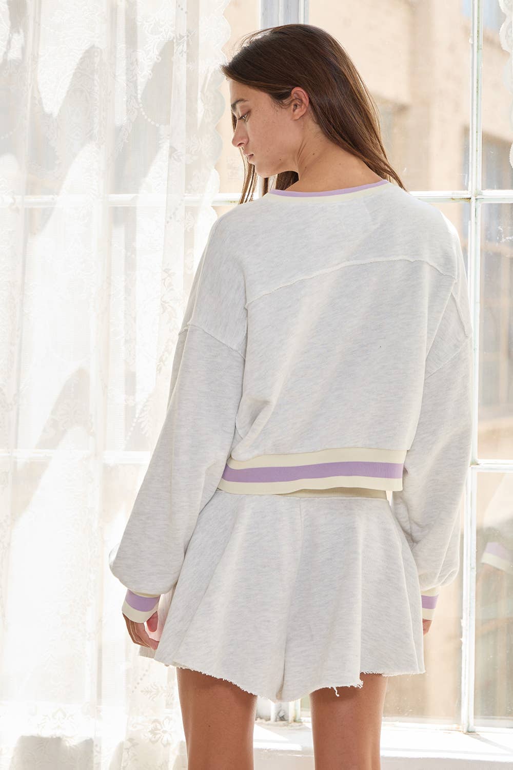 grey elastic pullover