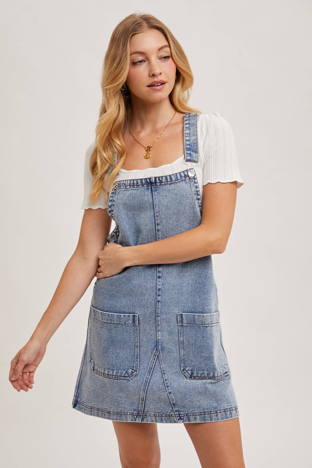 denim overall dress