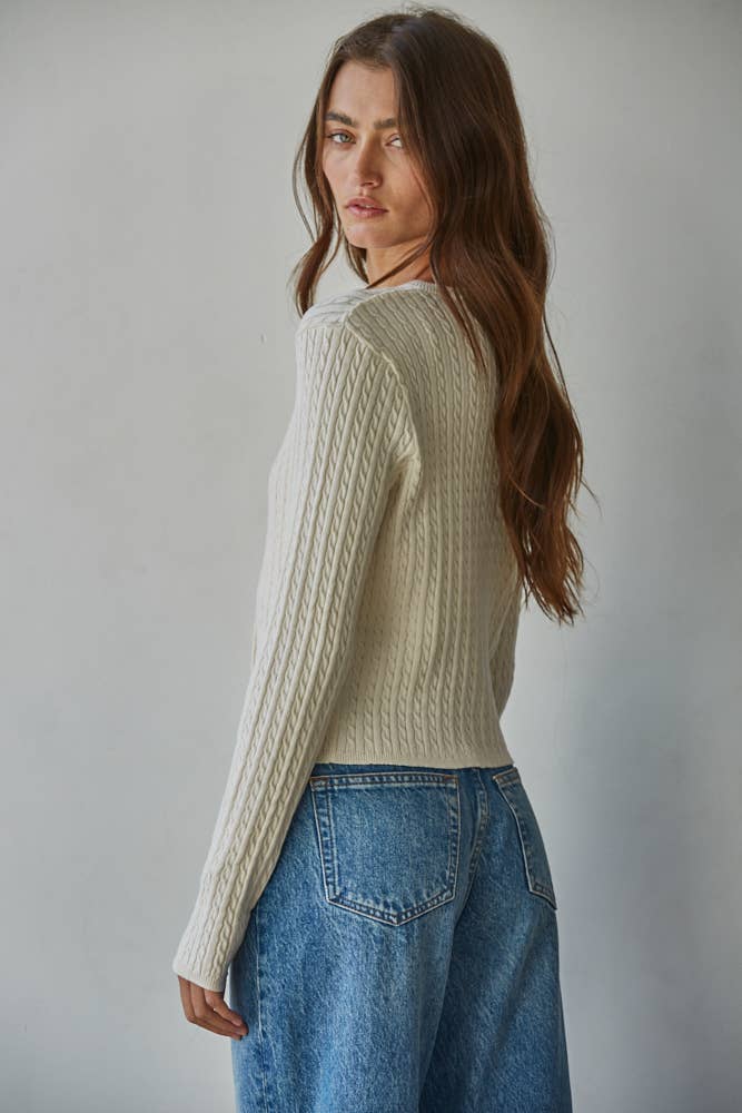 ivory cable knit sweater