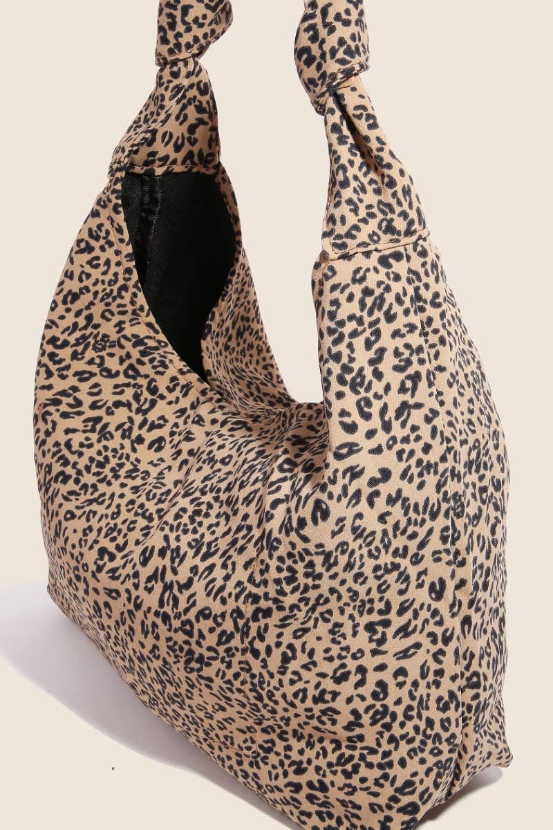 leopard print hobo shoulder bag