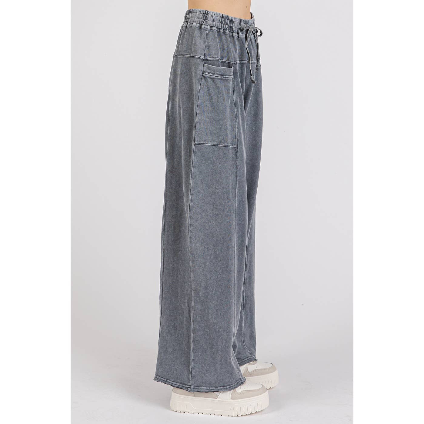 mineral washed barrel sweats