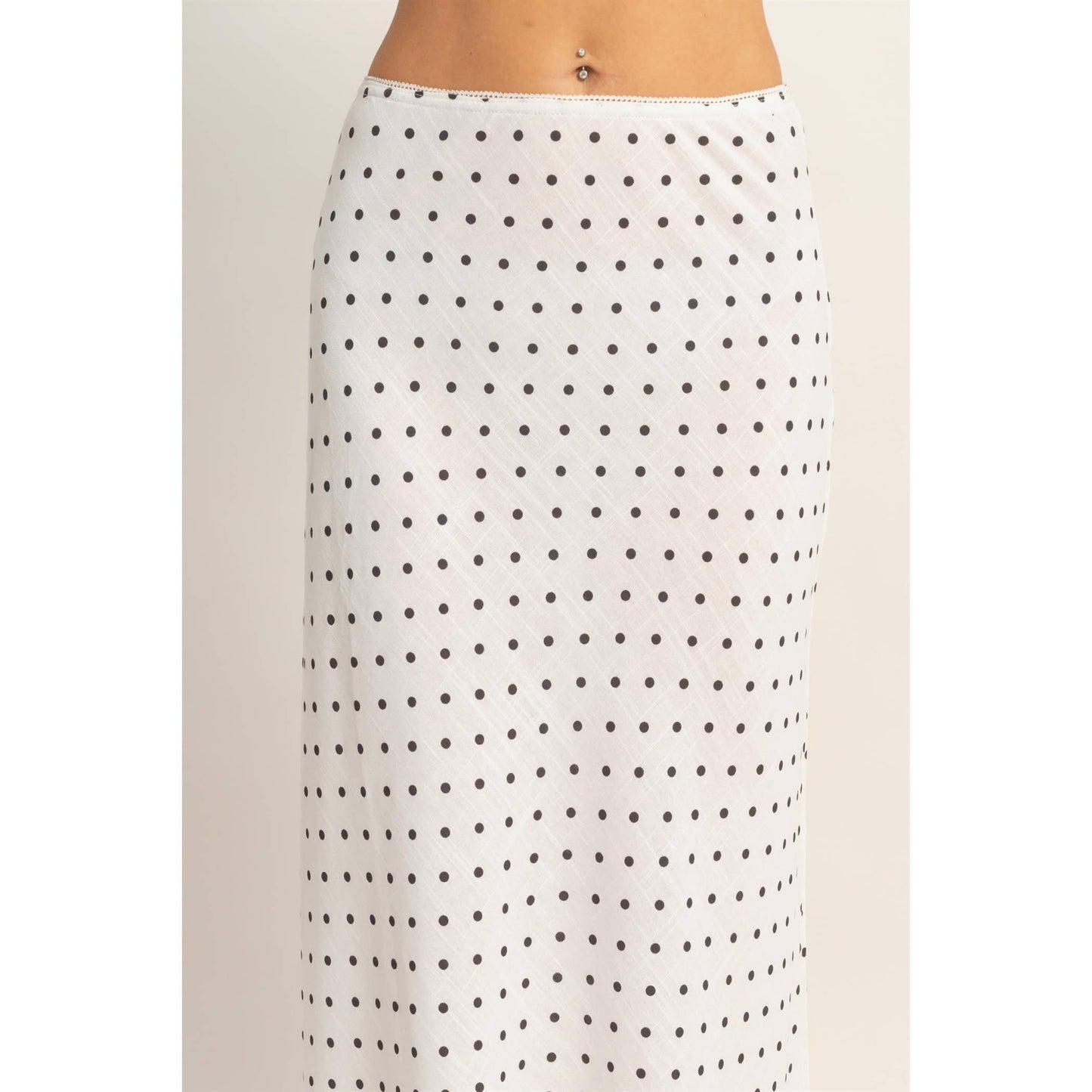 white polka dot maxi
