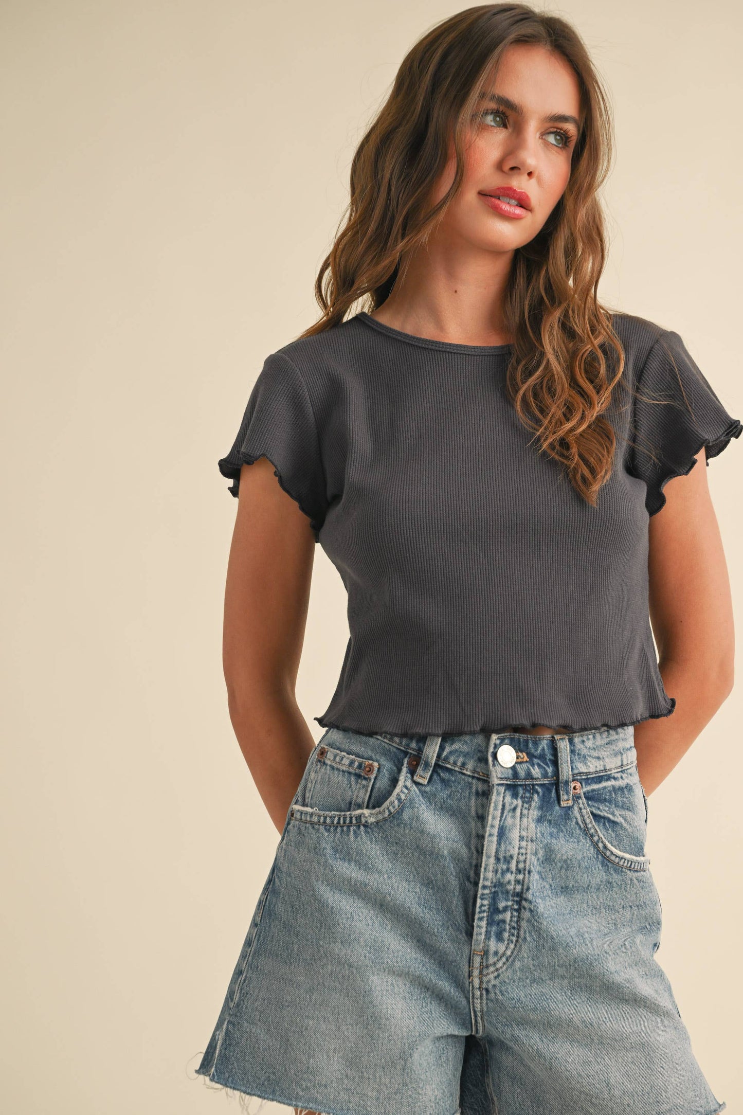 mini waffle baby tee
