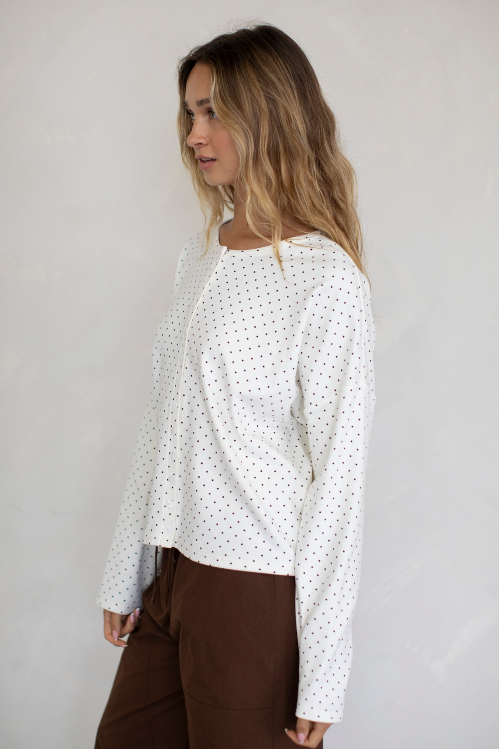 bailey polka dot cardigan