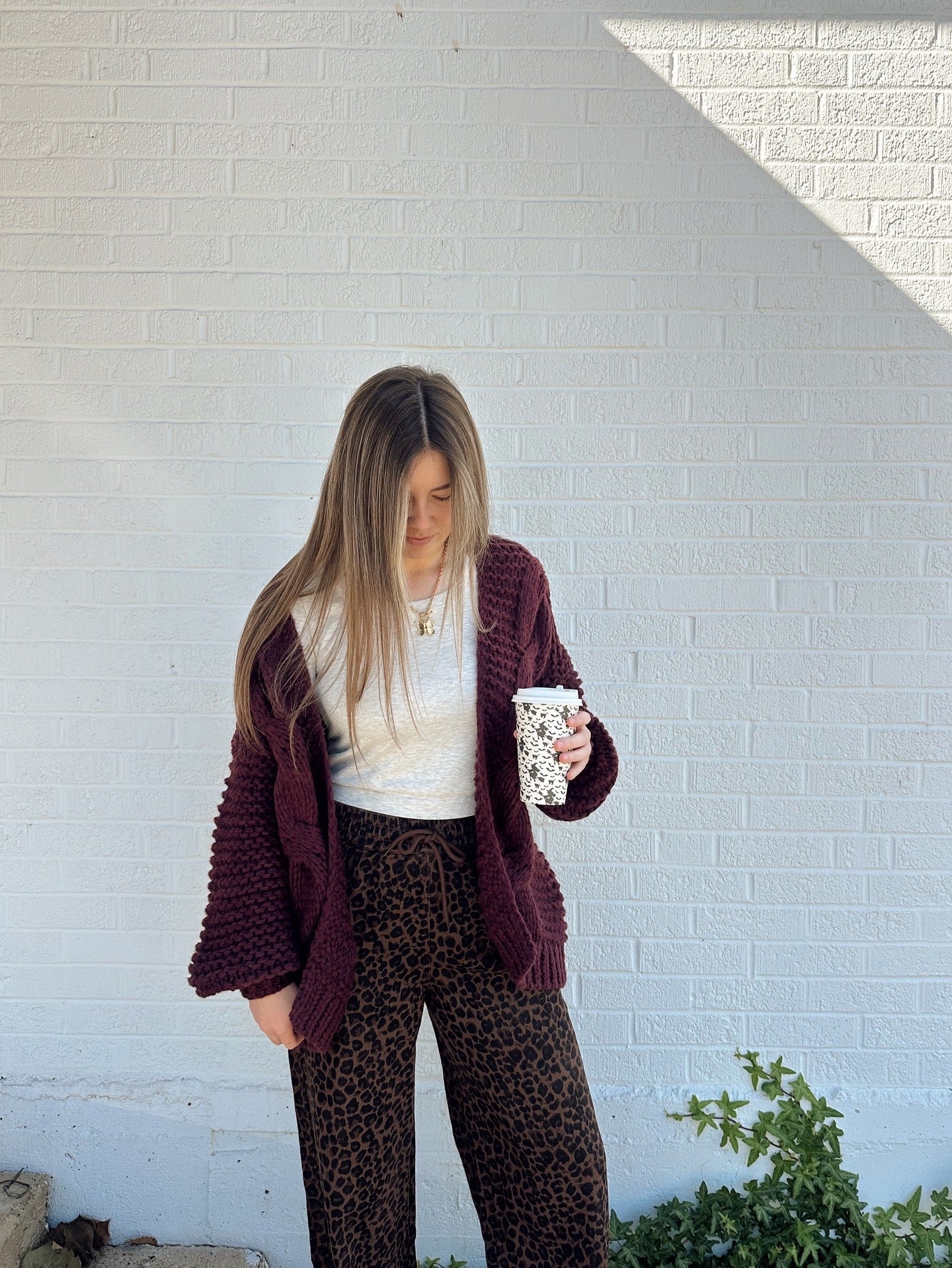 plum chunky cardigan