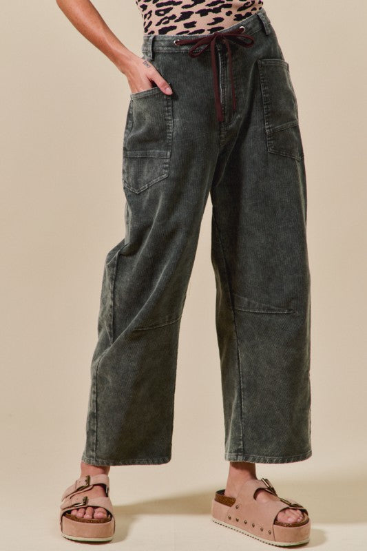 corduroy barrel pants