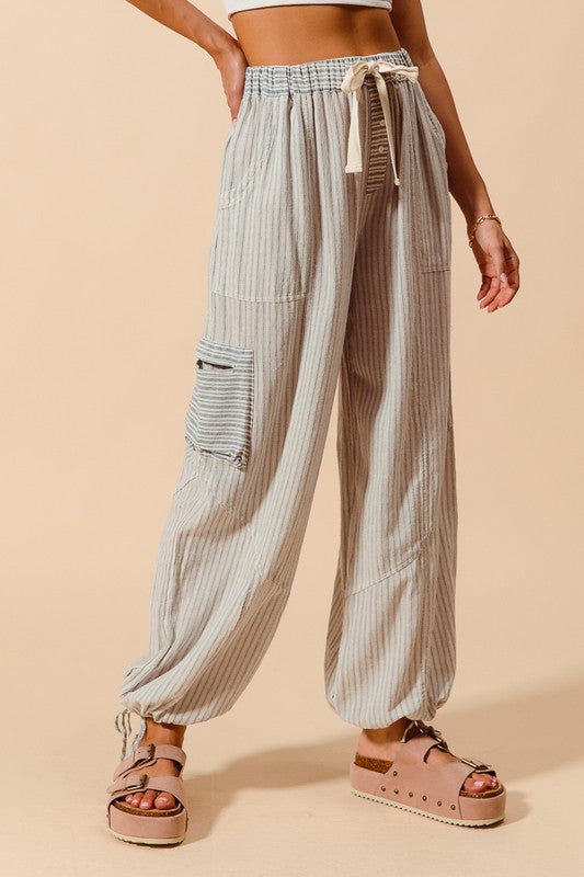 linen pin stripe pants