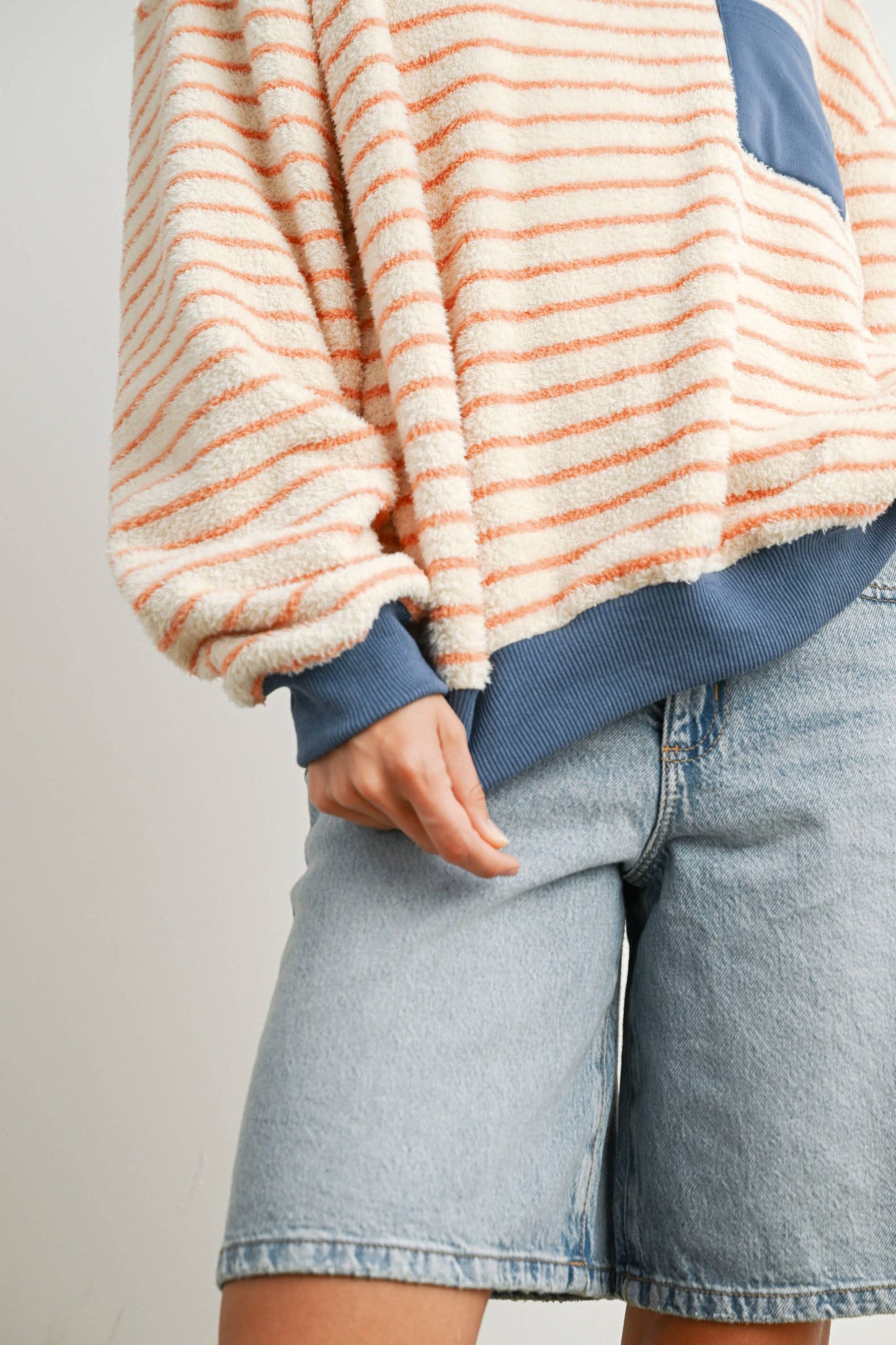 striped oversized crewneck
