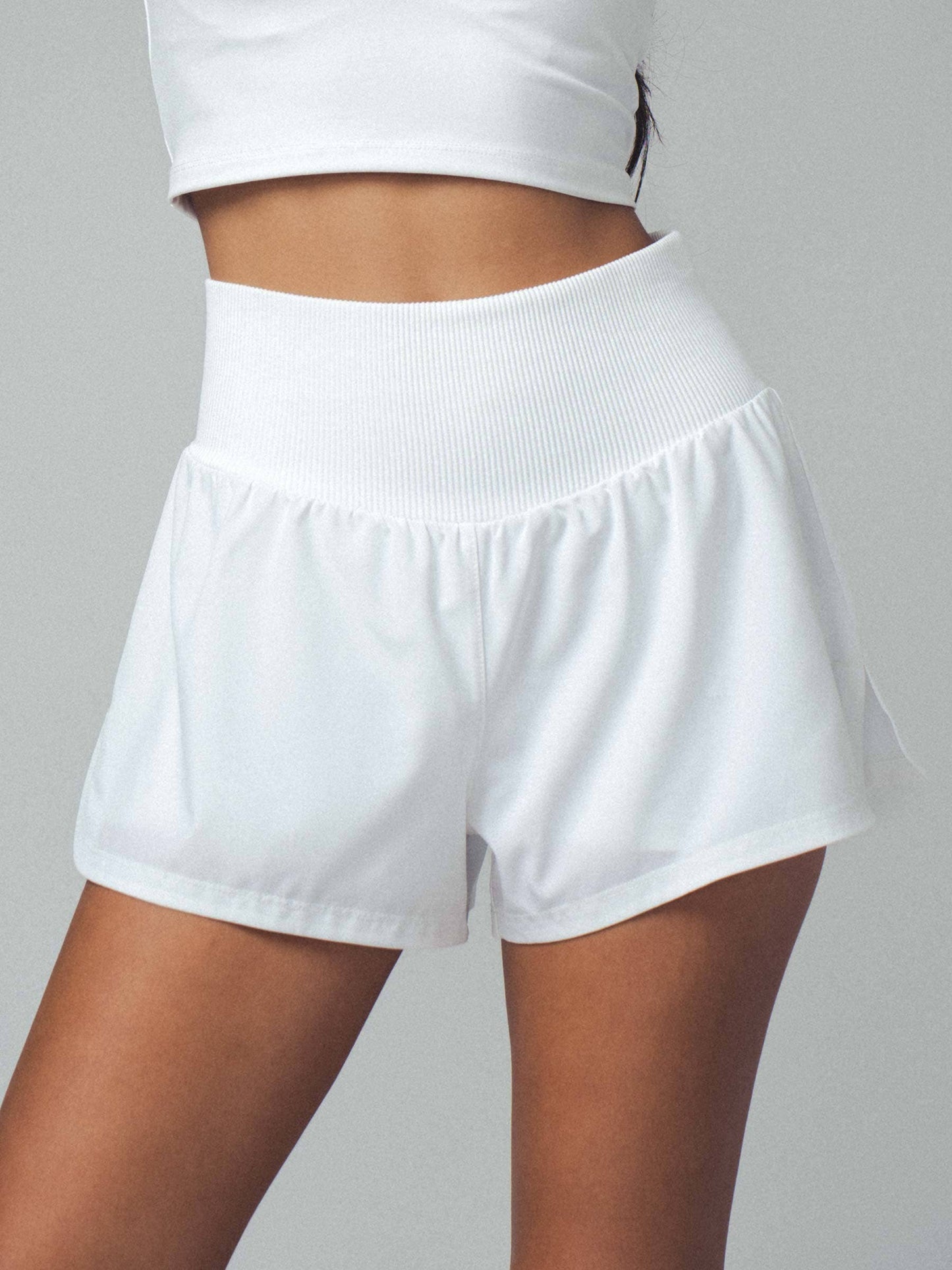 white athletic shorts