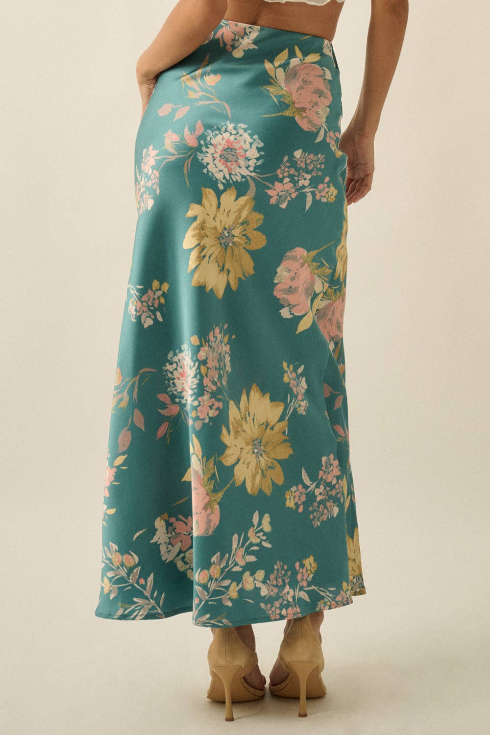 teal maxi skirt