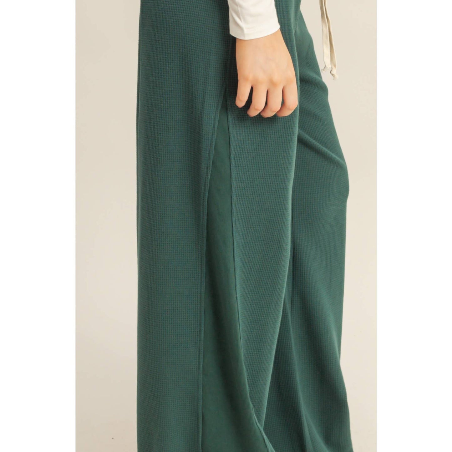 forest green waffle pants