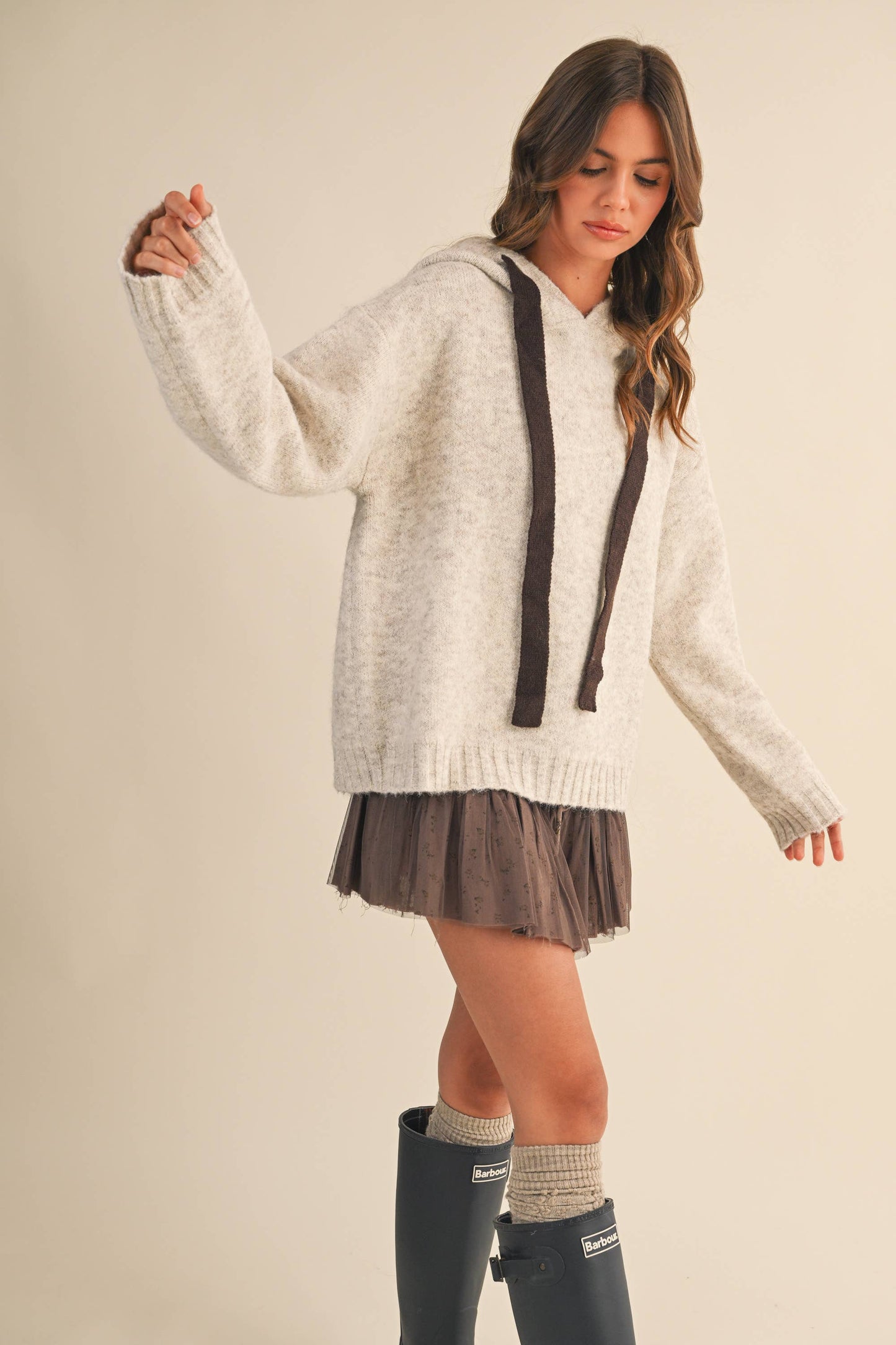 oversized ribbon hoodie