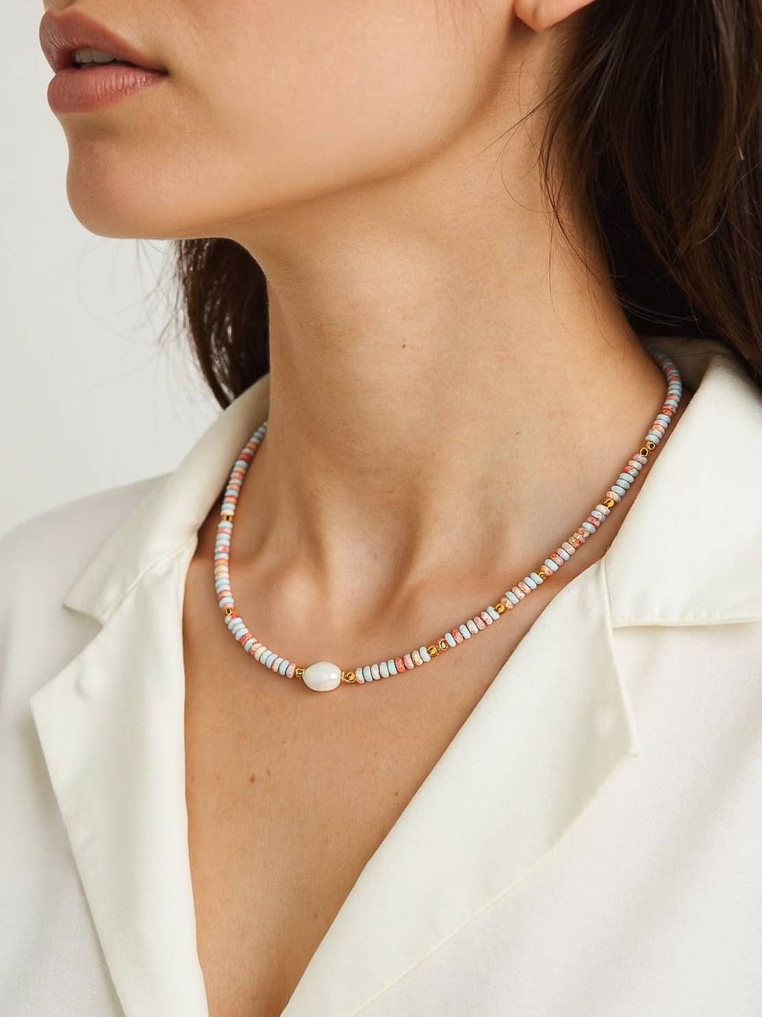beaded pearl necklace