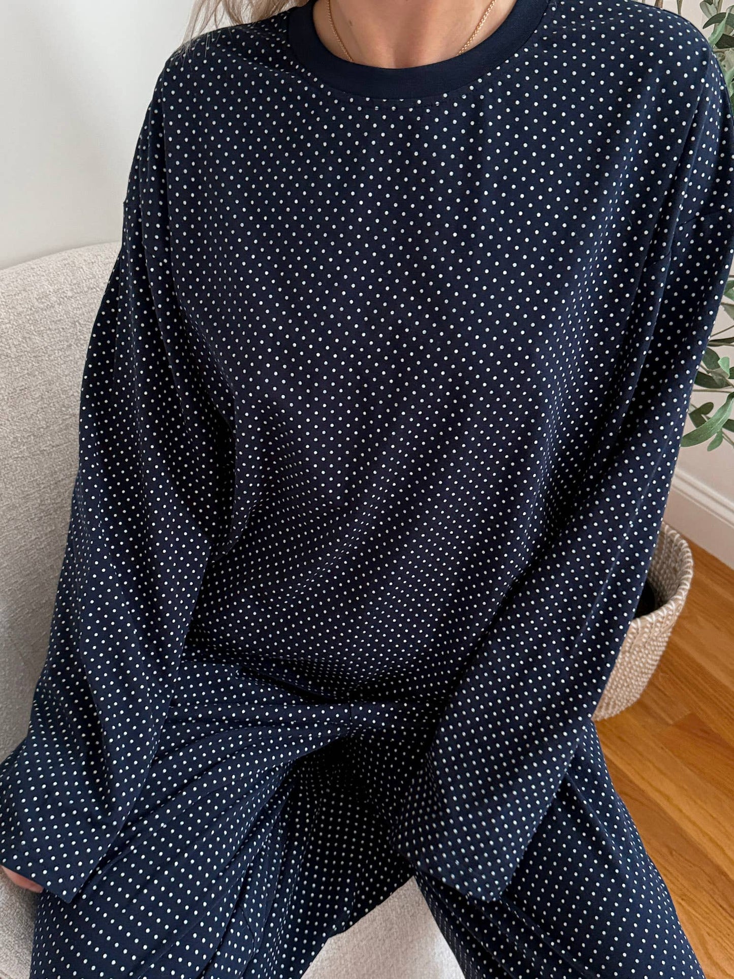 moonlit polka dot pullover