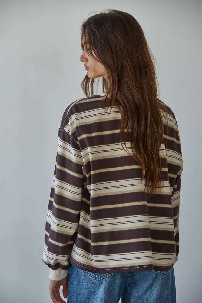 mocha striped top