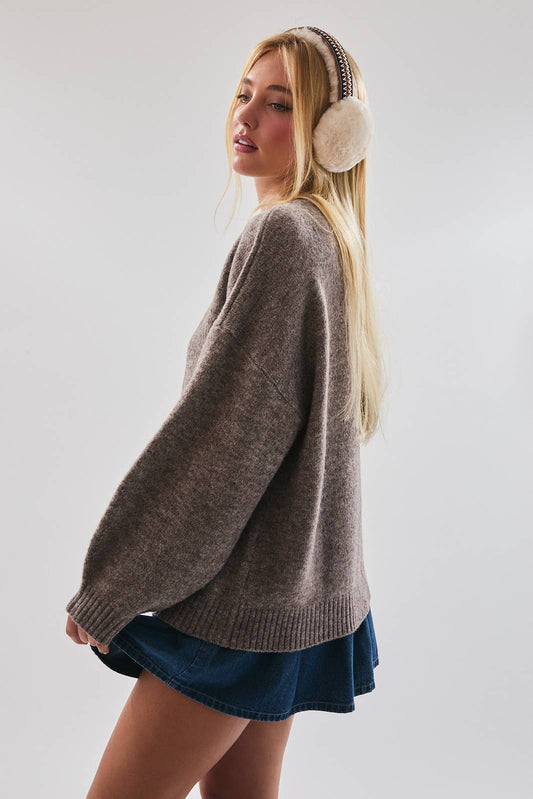 mocha v-neck sweater