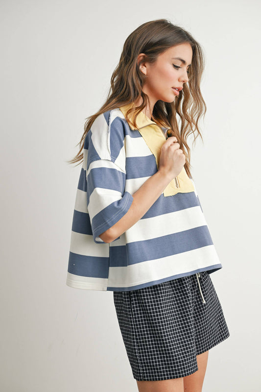 oversized zip up polo