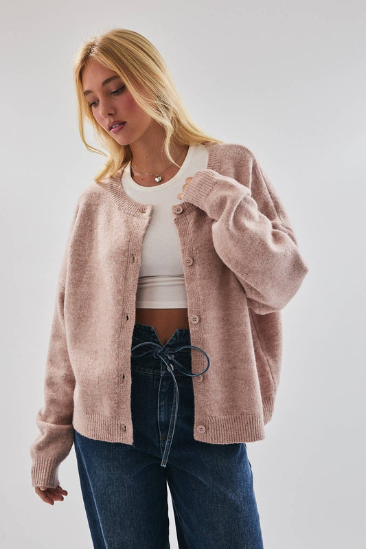 oversized blush cardigan