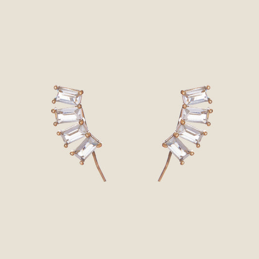 Classic Crystal Baguette Ear Climbers: One Size