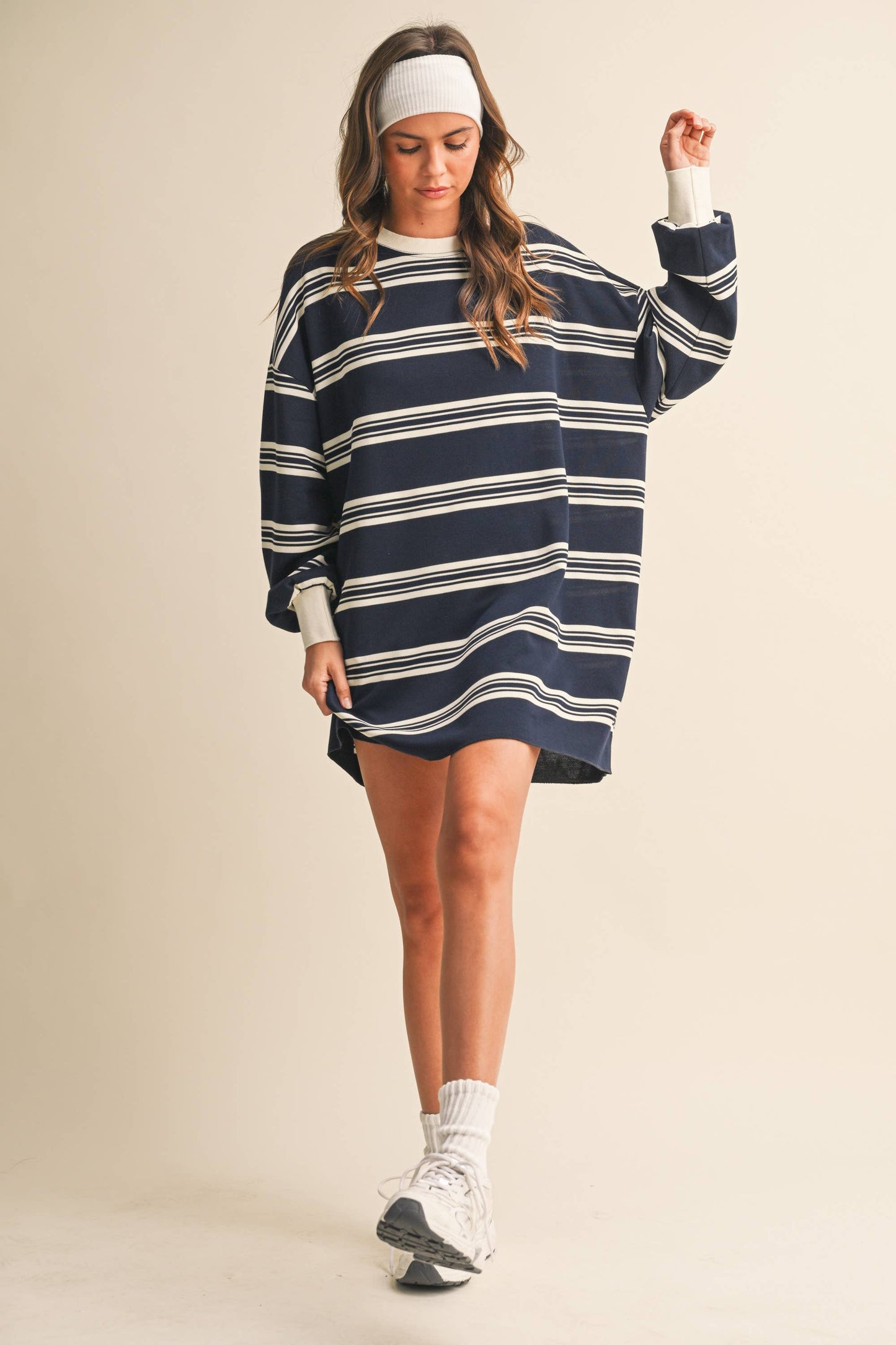 oversized striped t-shirt dress