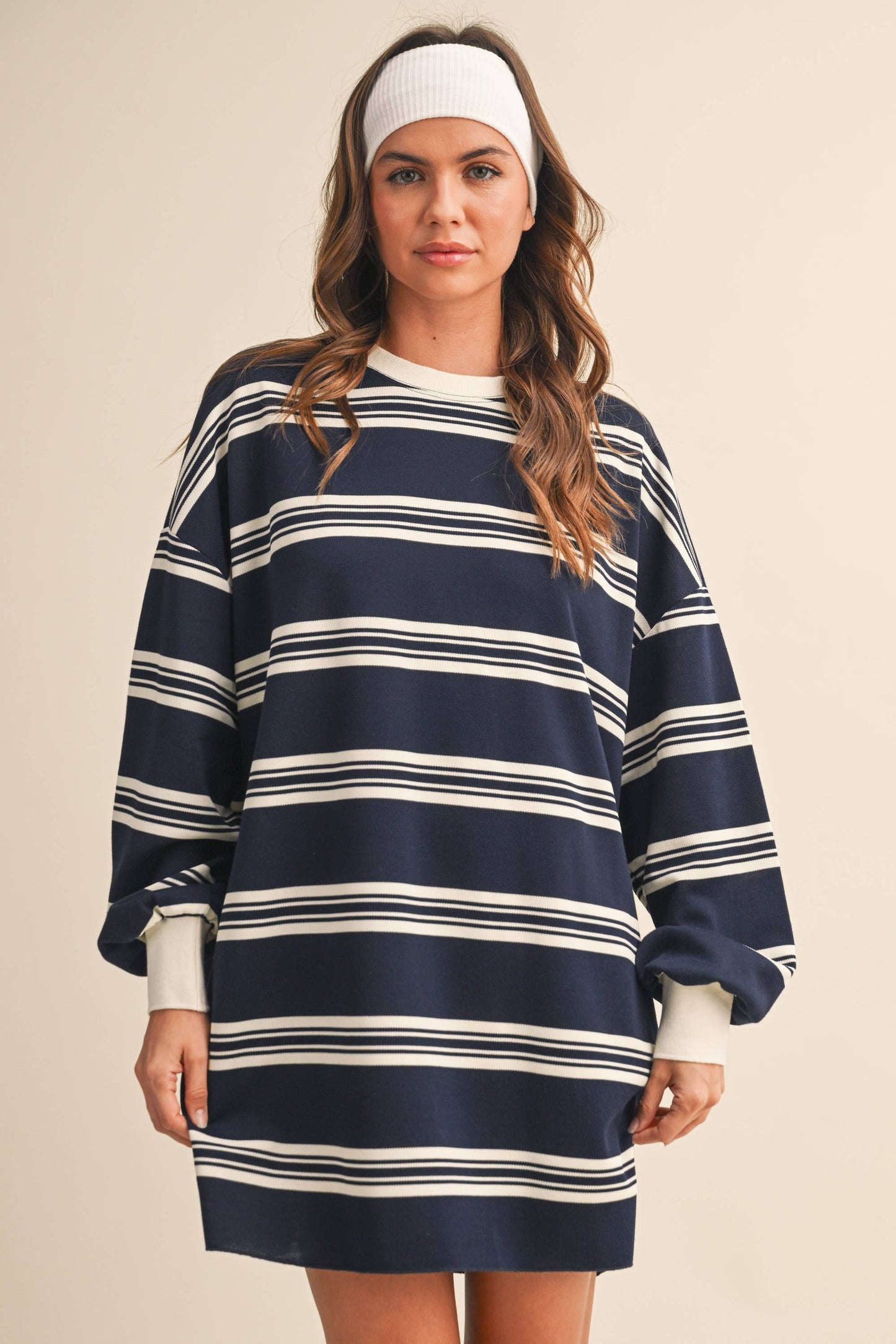 oversized striped t-shirt dress