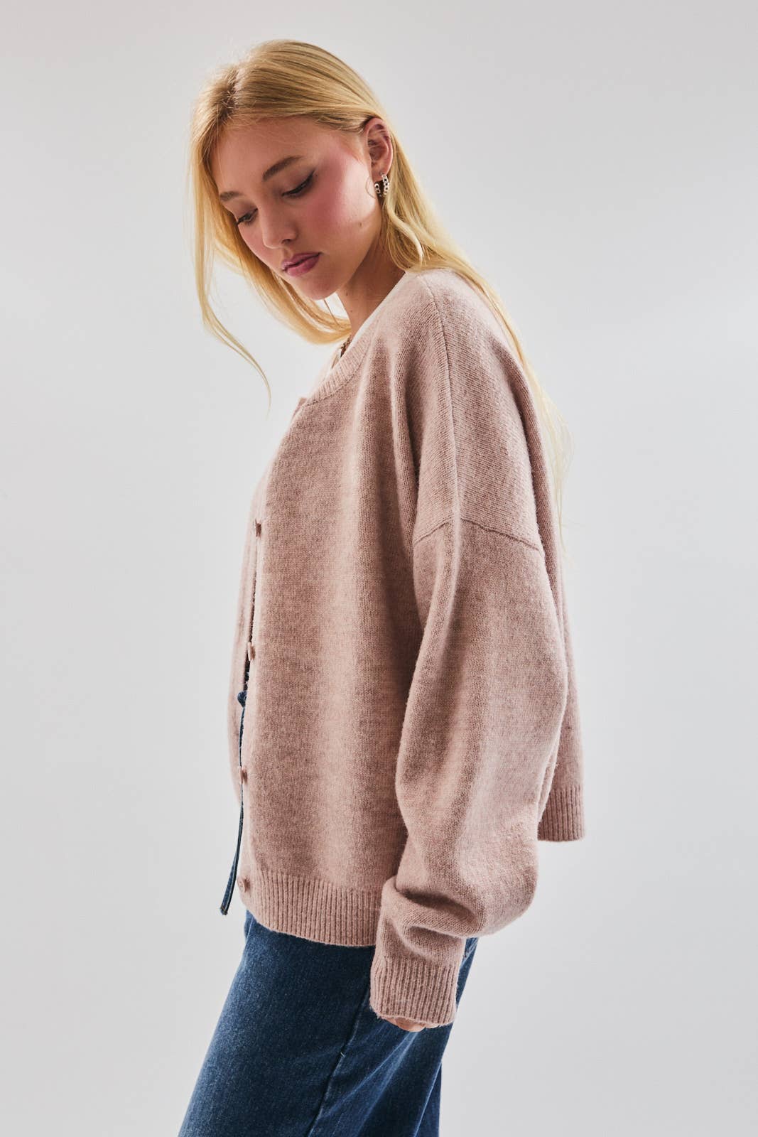 oversized blush cardigan
