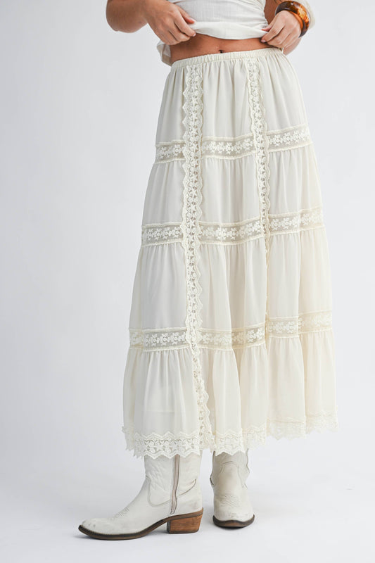 buttercream maxi skirt