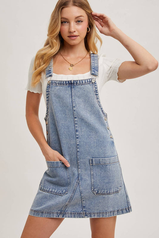 denim overall dress