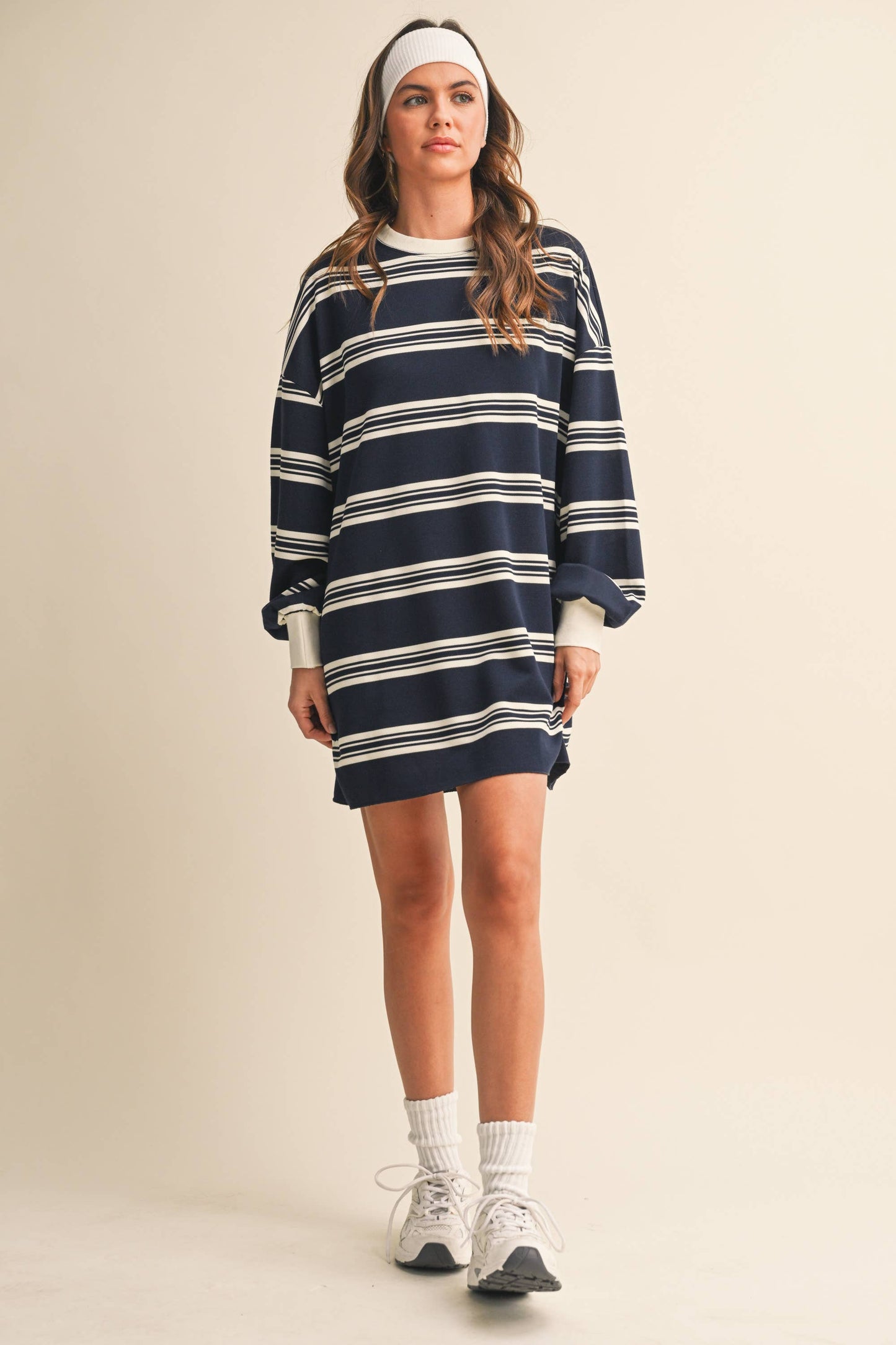 oversized striped t-shirt dress