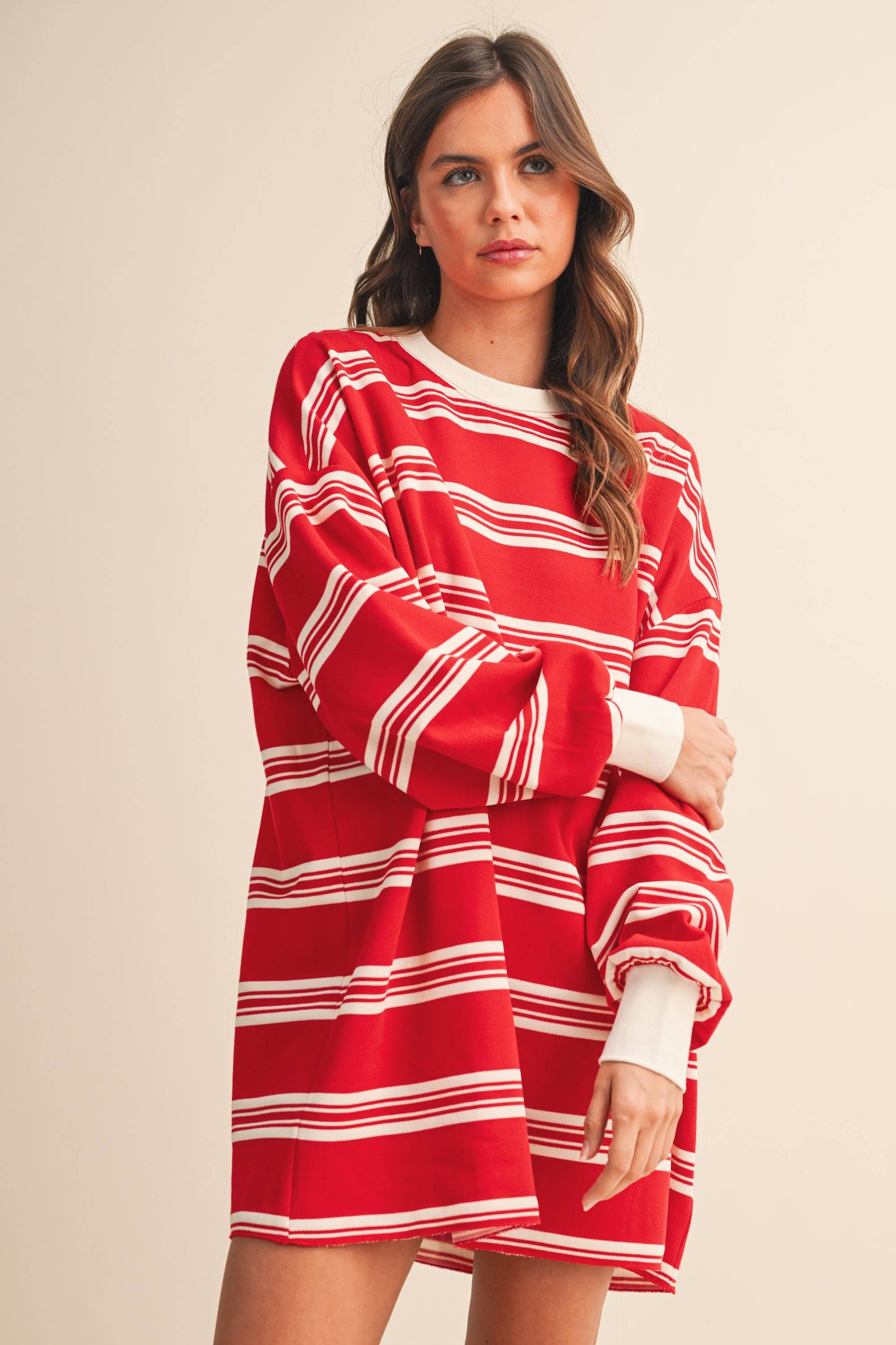 oversized striped t-shirt dress