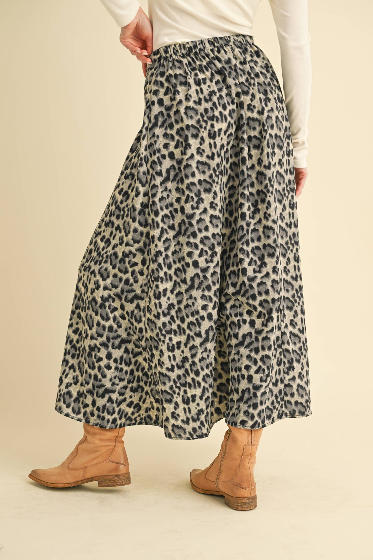 leopard maxi skirt