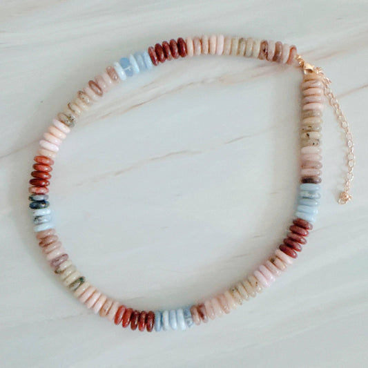 natural stone beaded necklace