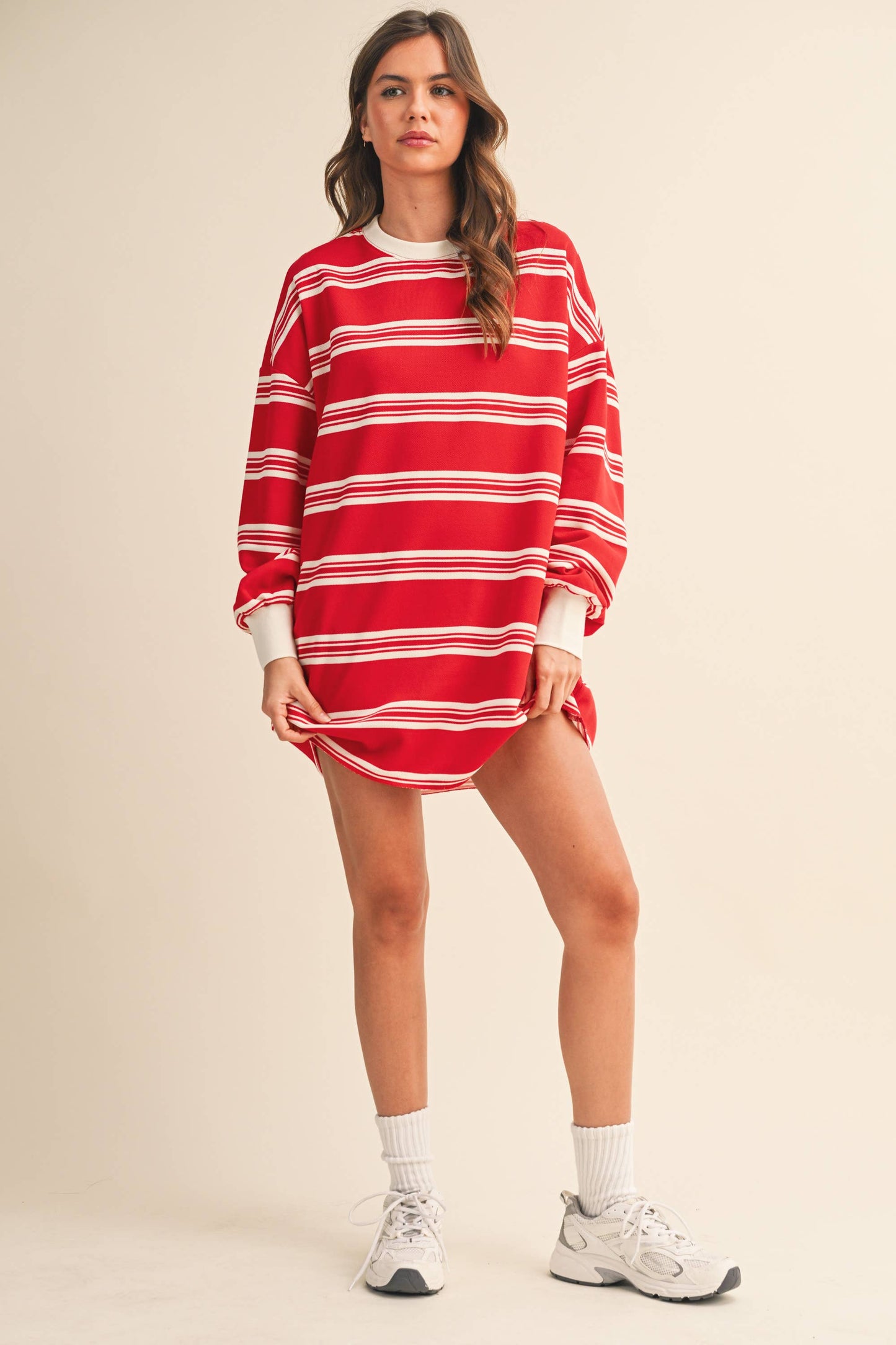 oversized striped t-shirt dress