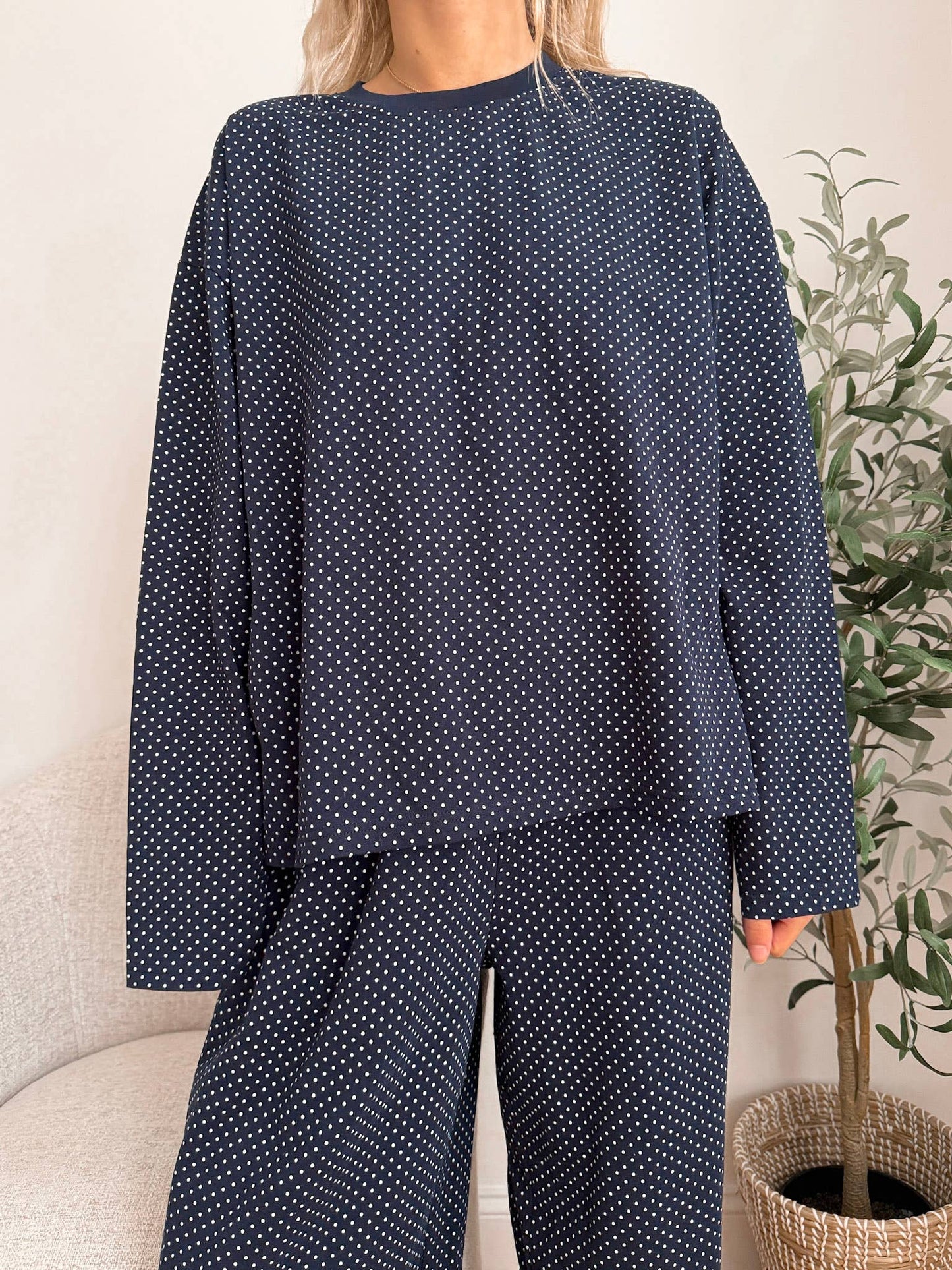 moonlit polka dot pullover