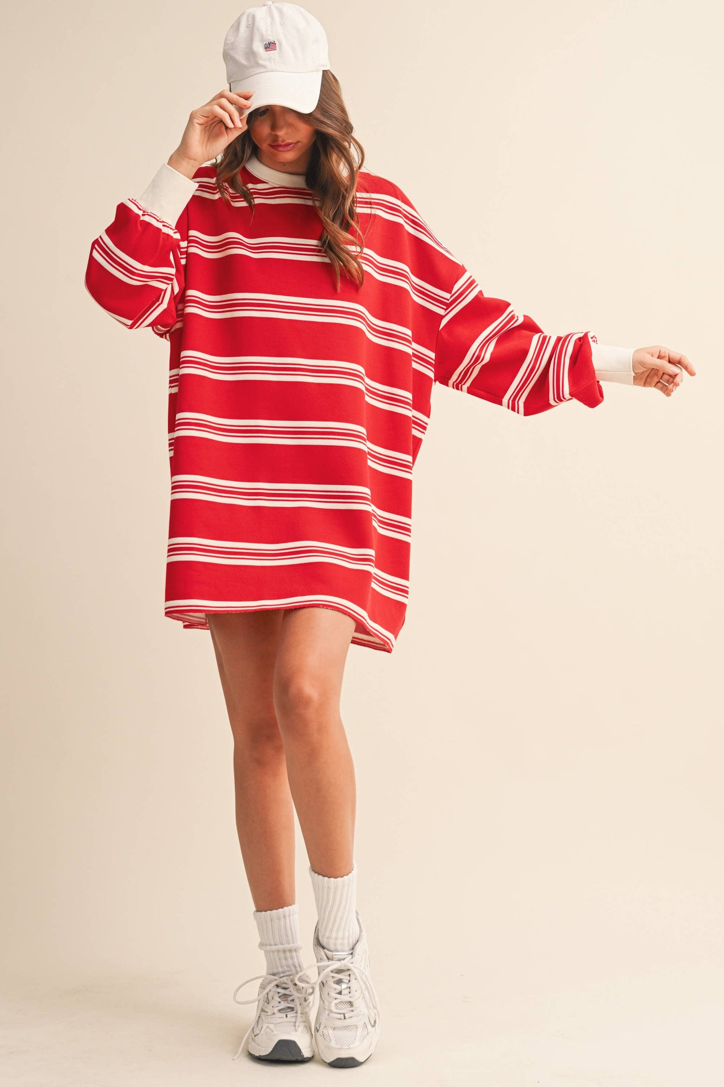 oversized striped t-shirt dress