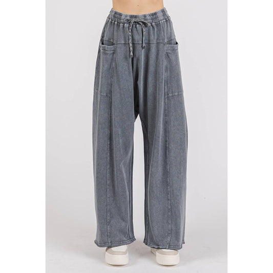 mineral washed barrel sweats
