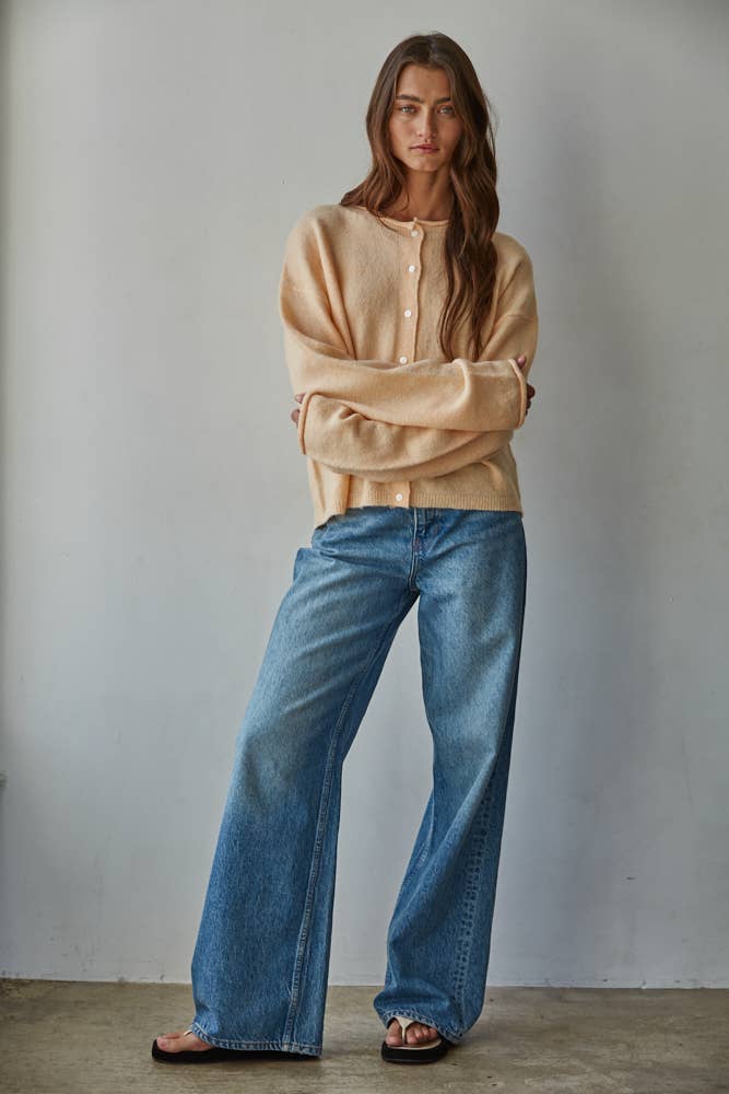apricot button up cardigan
