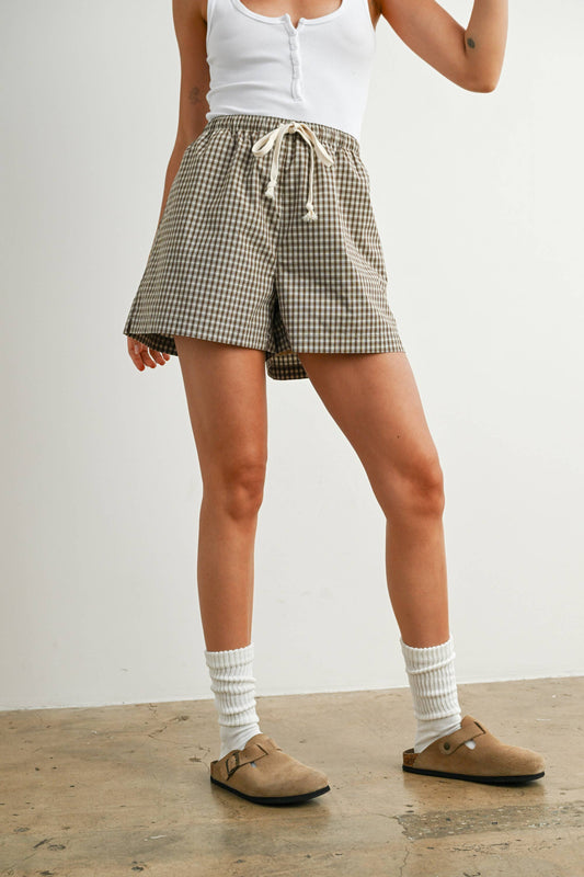 brown gingham boxers