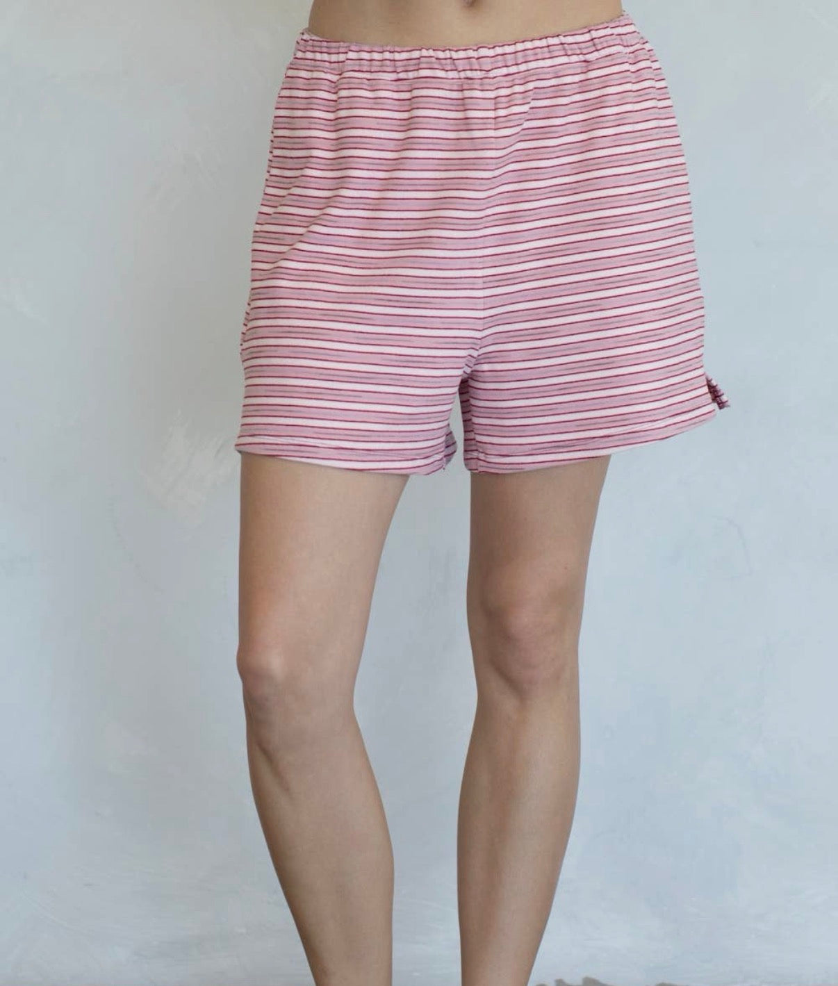 berry striped shorts
